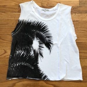 Junk Food Palm Tree 🌴 White tank Top Tee Medium USA